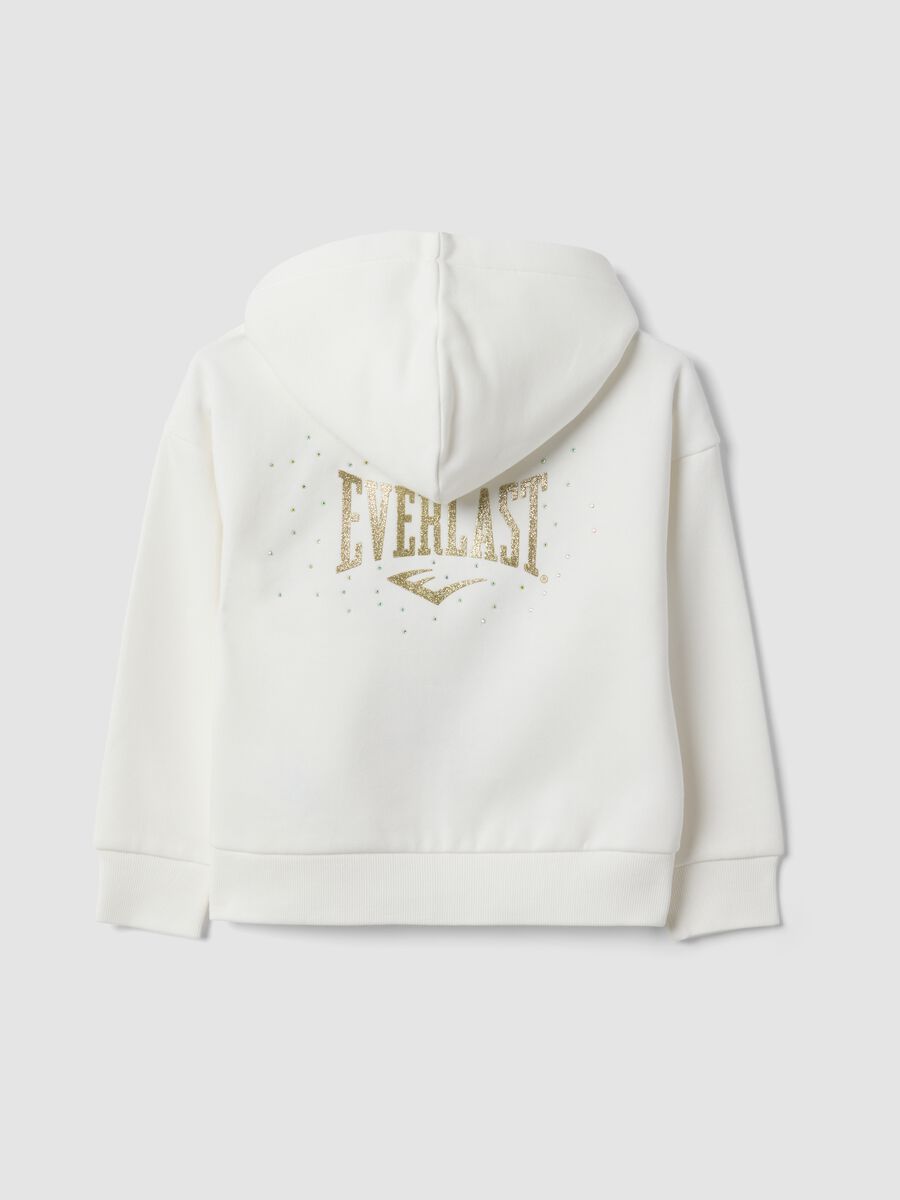 White cotton-blend hooded sweatshirt for girls_1