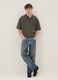 Jeans baggy in puro cotone denim con stampa vintage_0