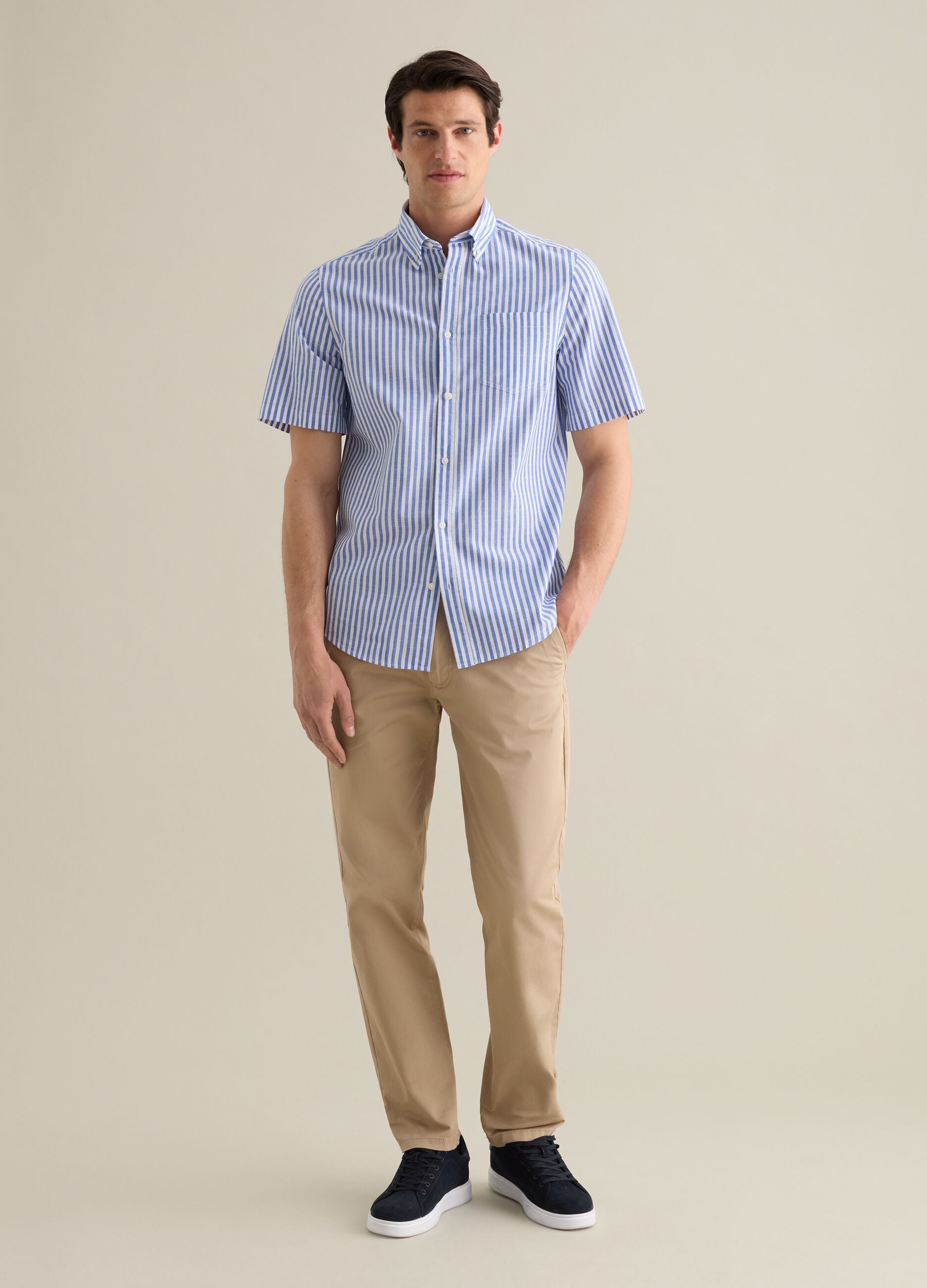 Men&rsquo;s multicoloured regular-fit T-shirt in 100% cotton with pocket