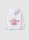 White pure cotton oversized fit sweatshirt for girls with flower_4