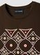 Brown pure cotton regular fit tank top with embroidery_5