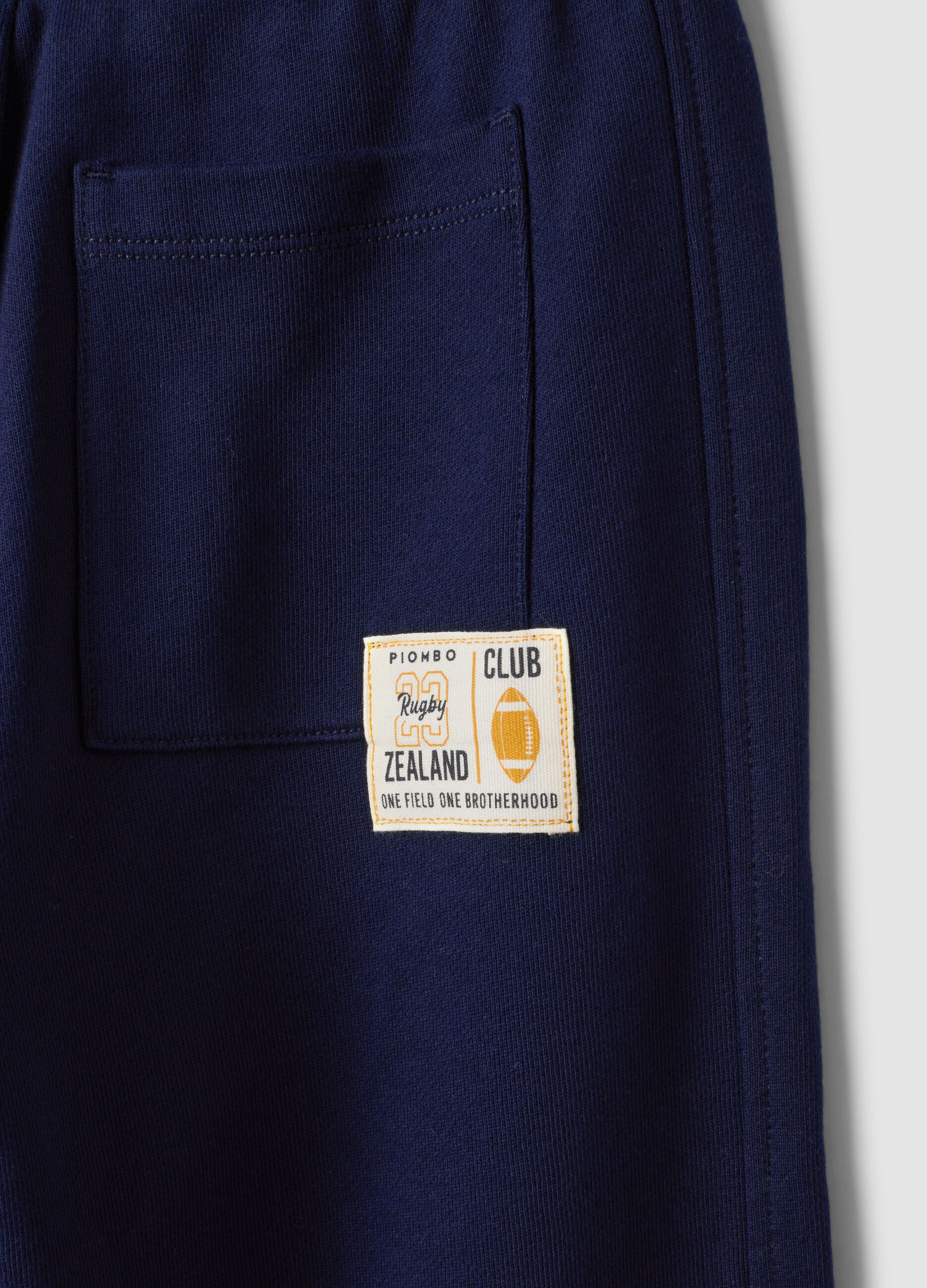 Blue pure cotton joggers with elasticated waist for boys