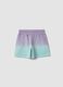 Purple pure-cotton gradient shorts for girls, relaxed fit_4