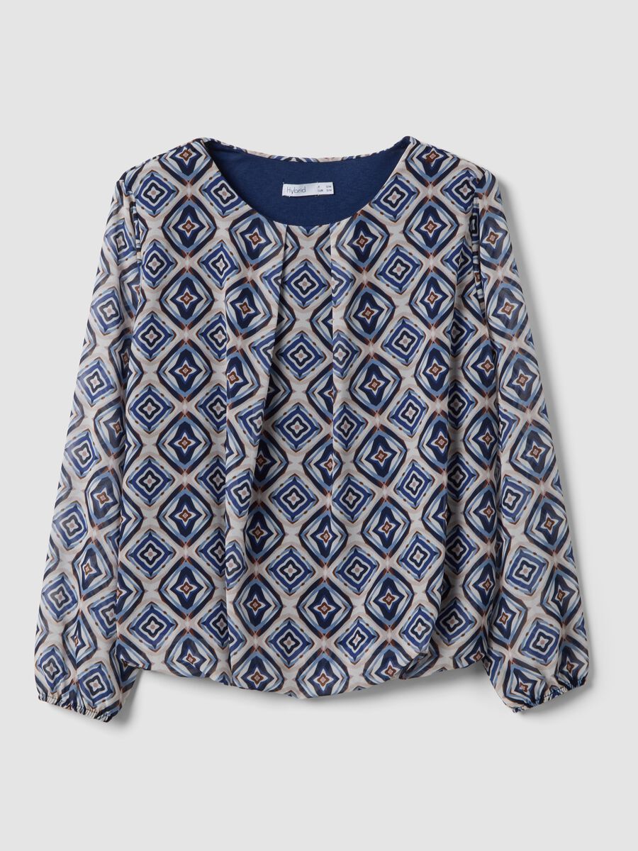 Multicoloured patterned blouse with long sleeves, regular fit_4
