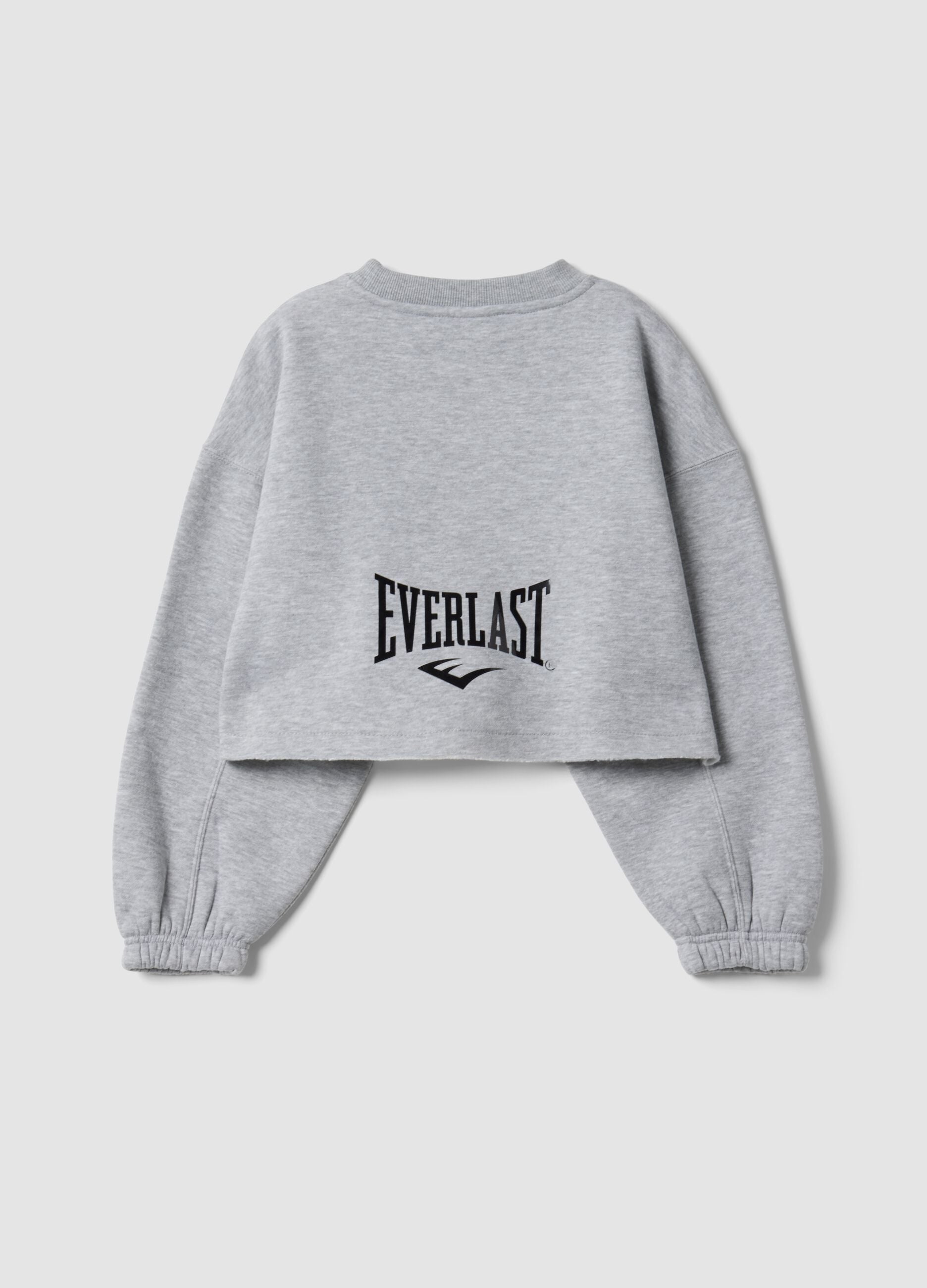 Grey cropped cotton-blend sweatshirt