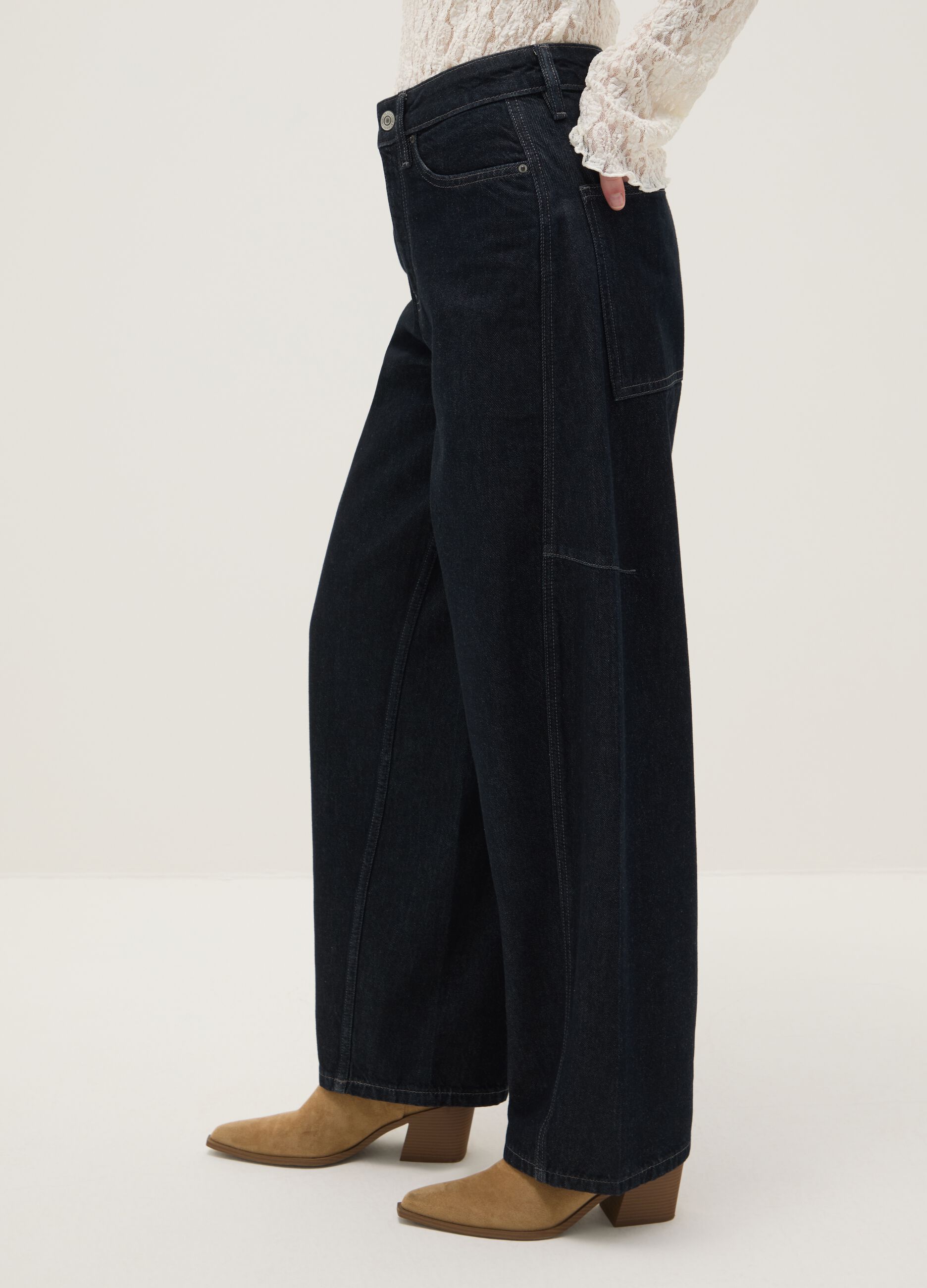 Regular fit pure cotton black skater jeans