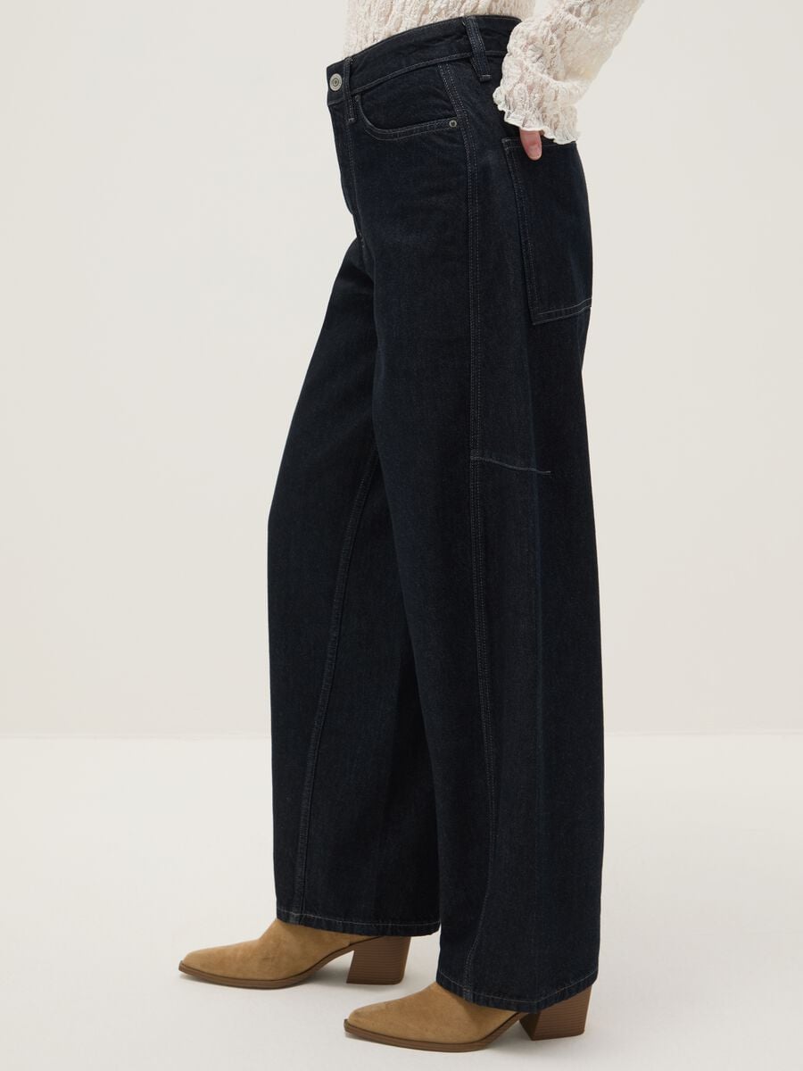 Jeans skater in puro cotone nero regular fit_3