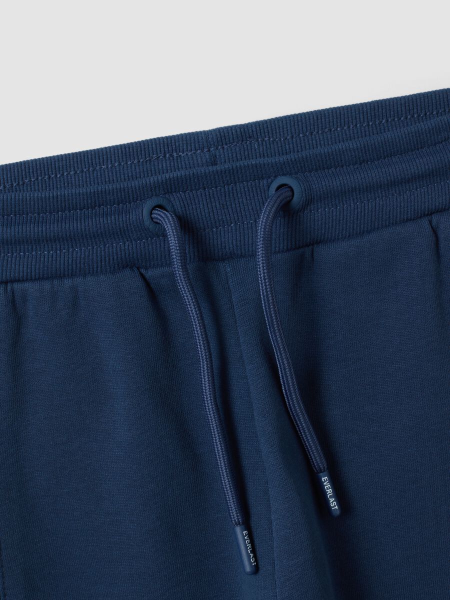 Blue pure cotton joggers with contrast print for boys_3