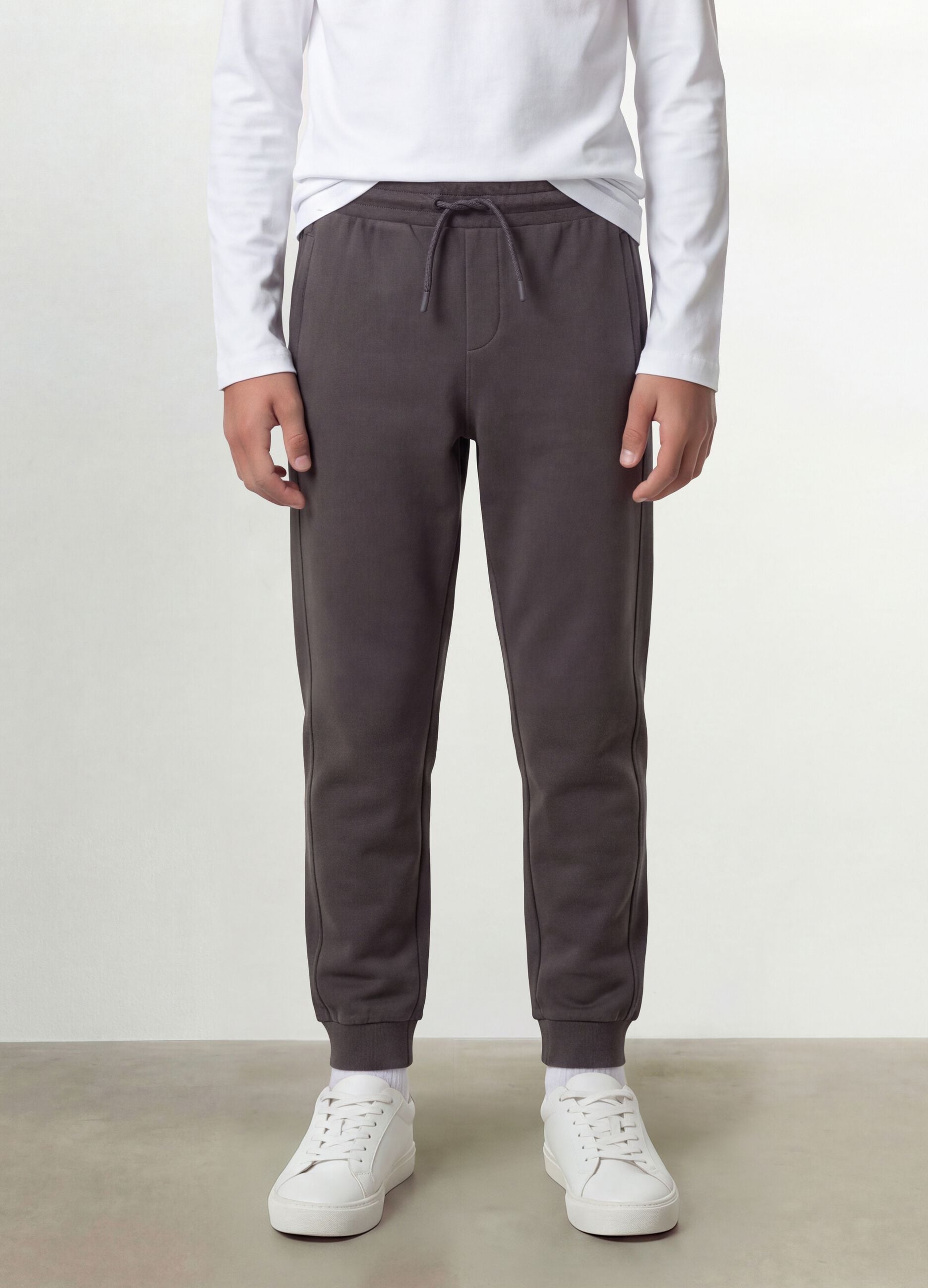 Grey organic cotton jogger trousers