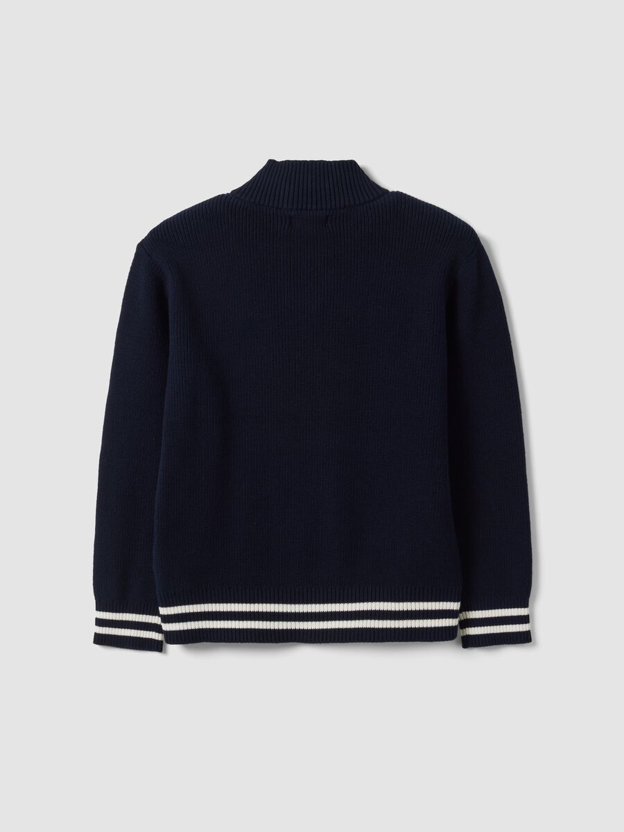 Blue pure cotton regular-fit cardigan for boys_1
