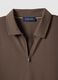 Brown short sleeve stretch cotton polo with regular fit_5