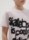 T-shirt in puro cotone beige da ragazzo regular fit con stampa_1