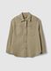 Beige Oversized Fit Stretch Cotton Maternity Shirt_4