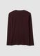 Brown long-sleeve T-shirt in pure organic cotton with crew neck_5