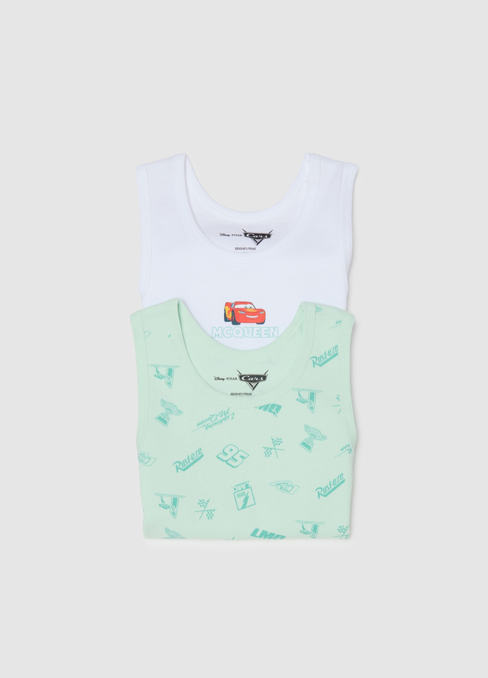 Two-pack multicolour pure cotton vests for children regular fit