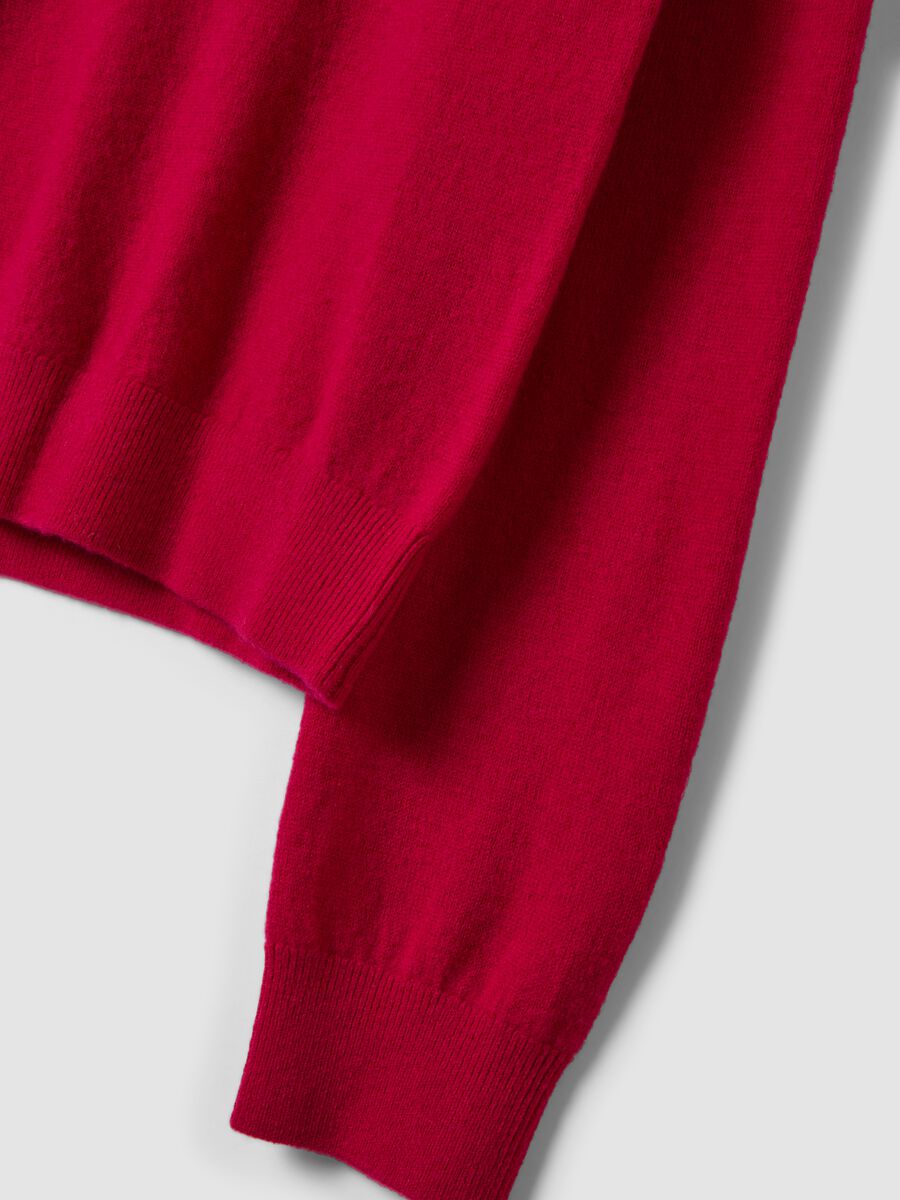 Red pure wool polo-collar jumper_1