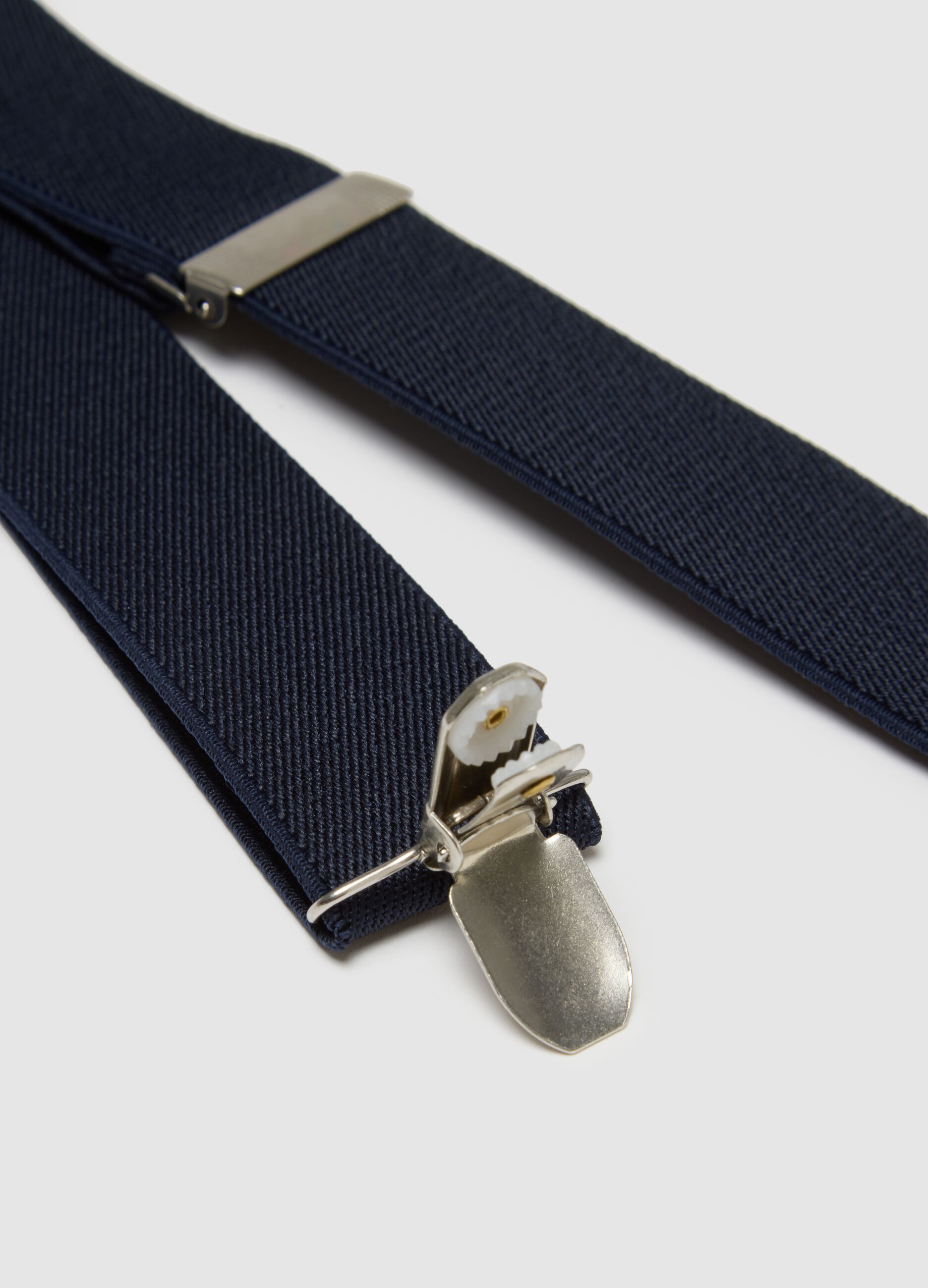 Blue braces with clip closures