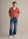 Red short-sleeved shirt in pure lyocell_1