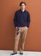 Felpa blu in tessuto elasticizzato con collo polo relaxed fit_1