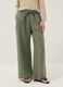 Green pure linen trousers with drawstring_1