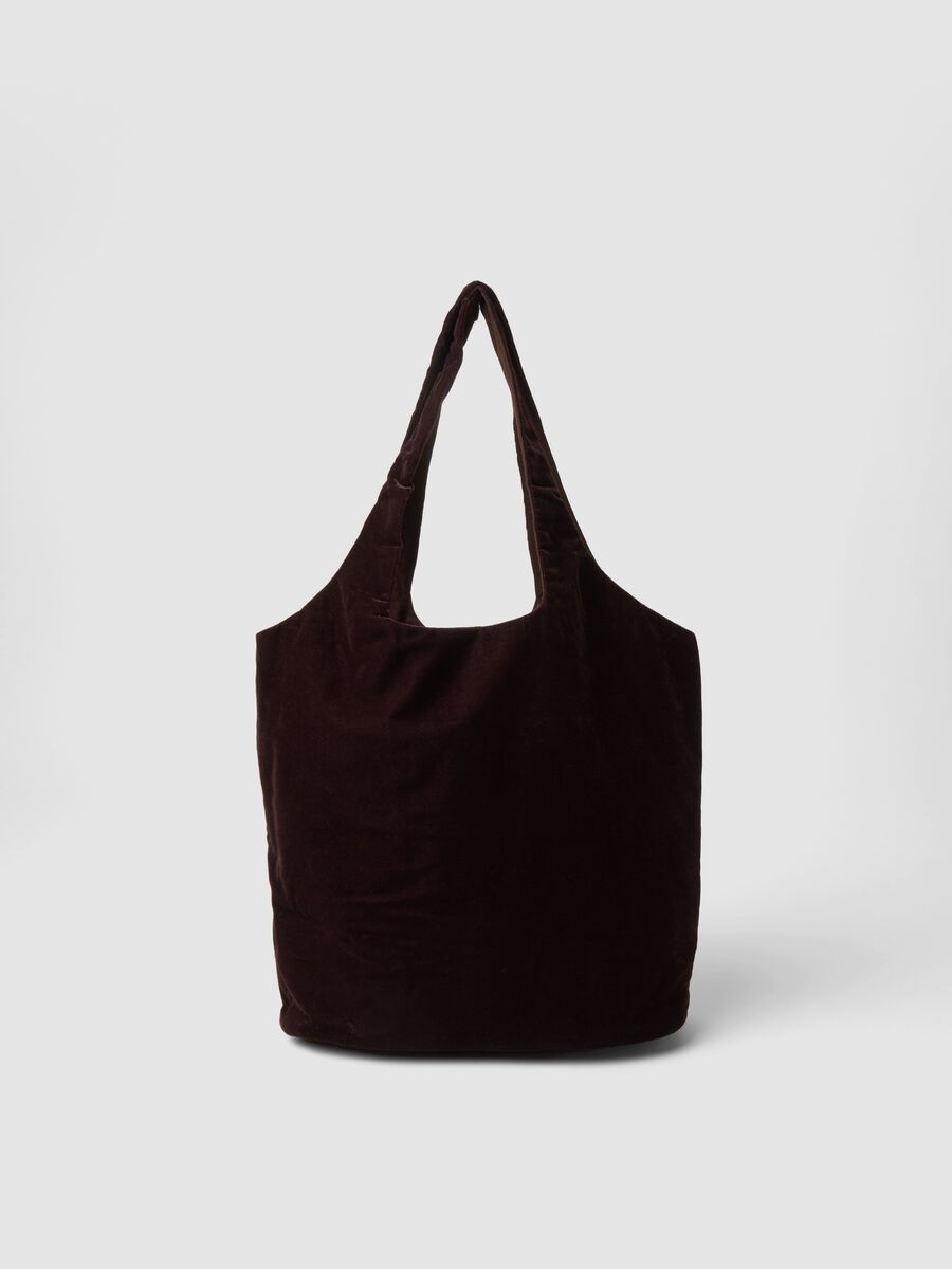 Borsa marrone con fantasia floreale_2