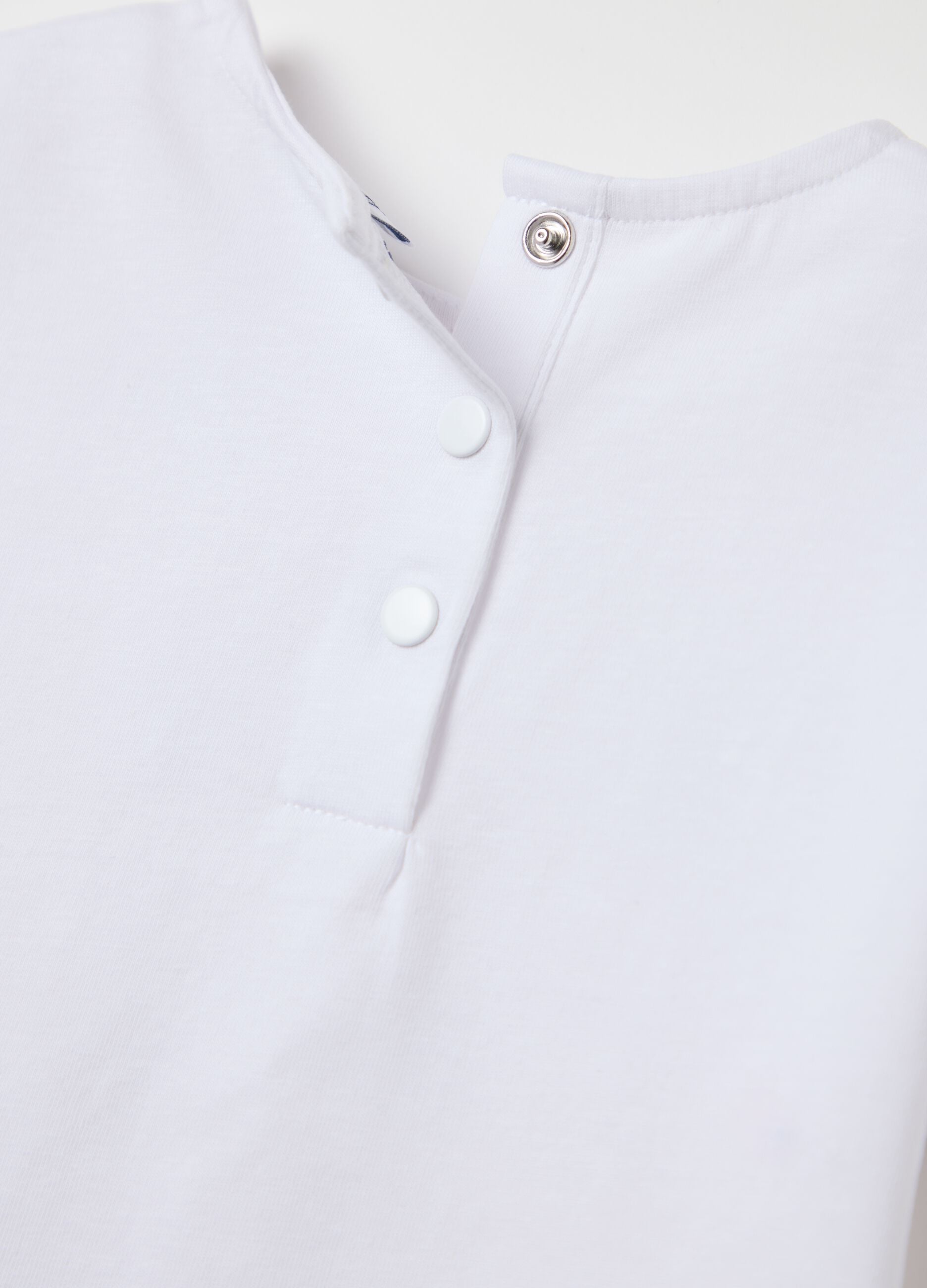 Girls&rsquo; top in white stretch cotton with regular fit