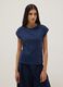 Blue pure cotton T-shirt with perforated inserts_2