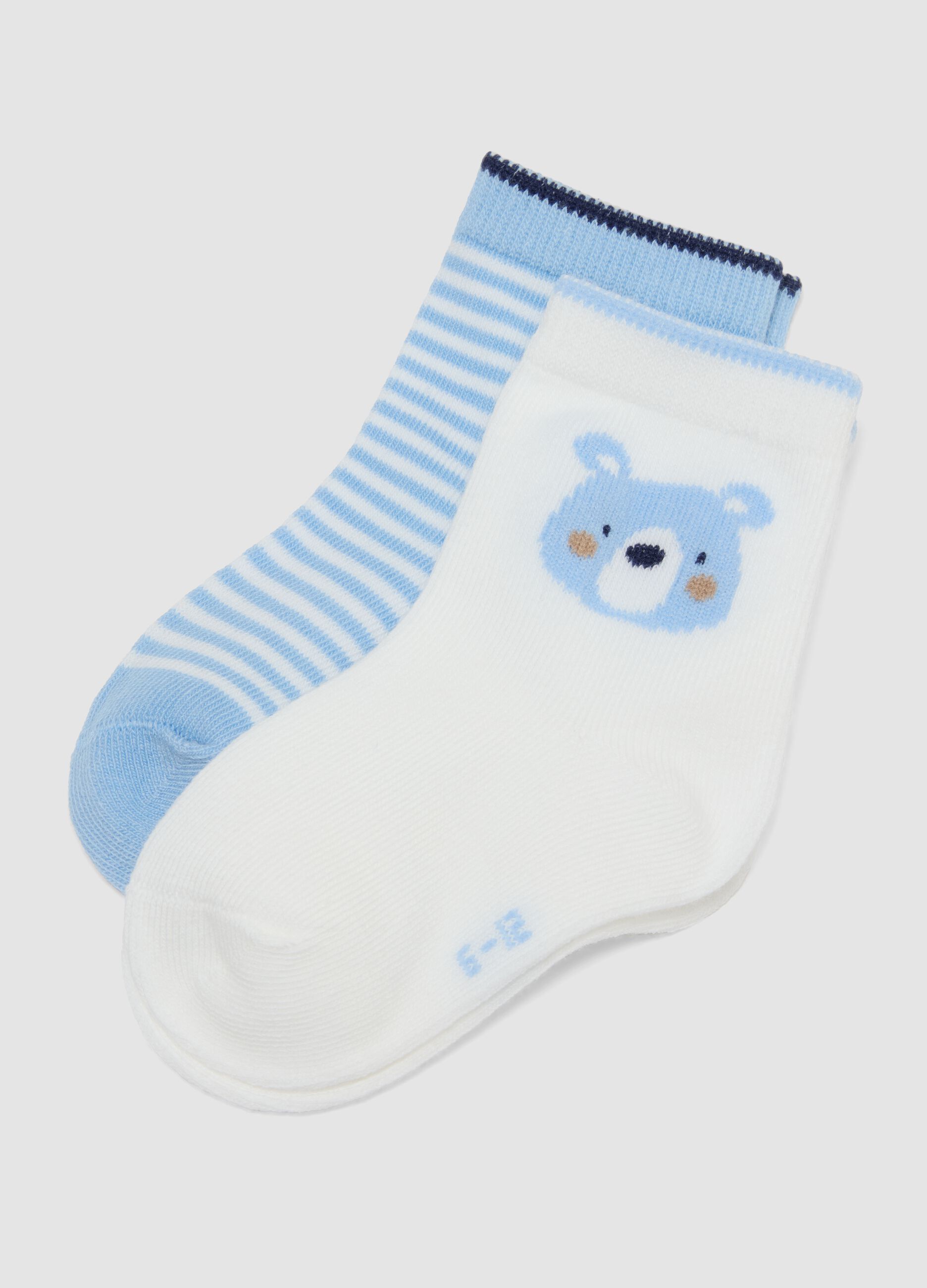 Pack of five multicoloured organic stretch-cotton socks