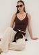 Brown pure cotton crochet waistcoat, regular fit_0
