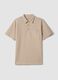 Beige short-sleeved stretch polo shirt_4