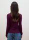 Purple modal and stretch cashmere T-shirt, regular fit_2
