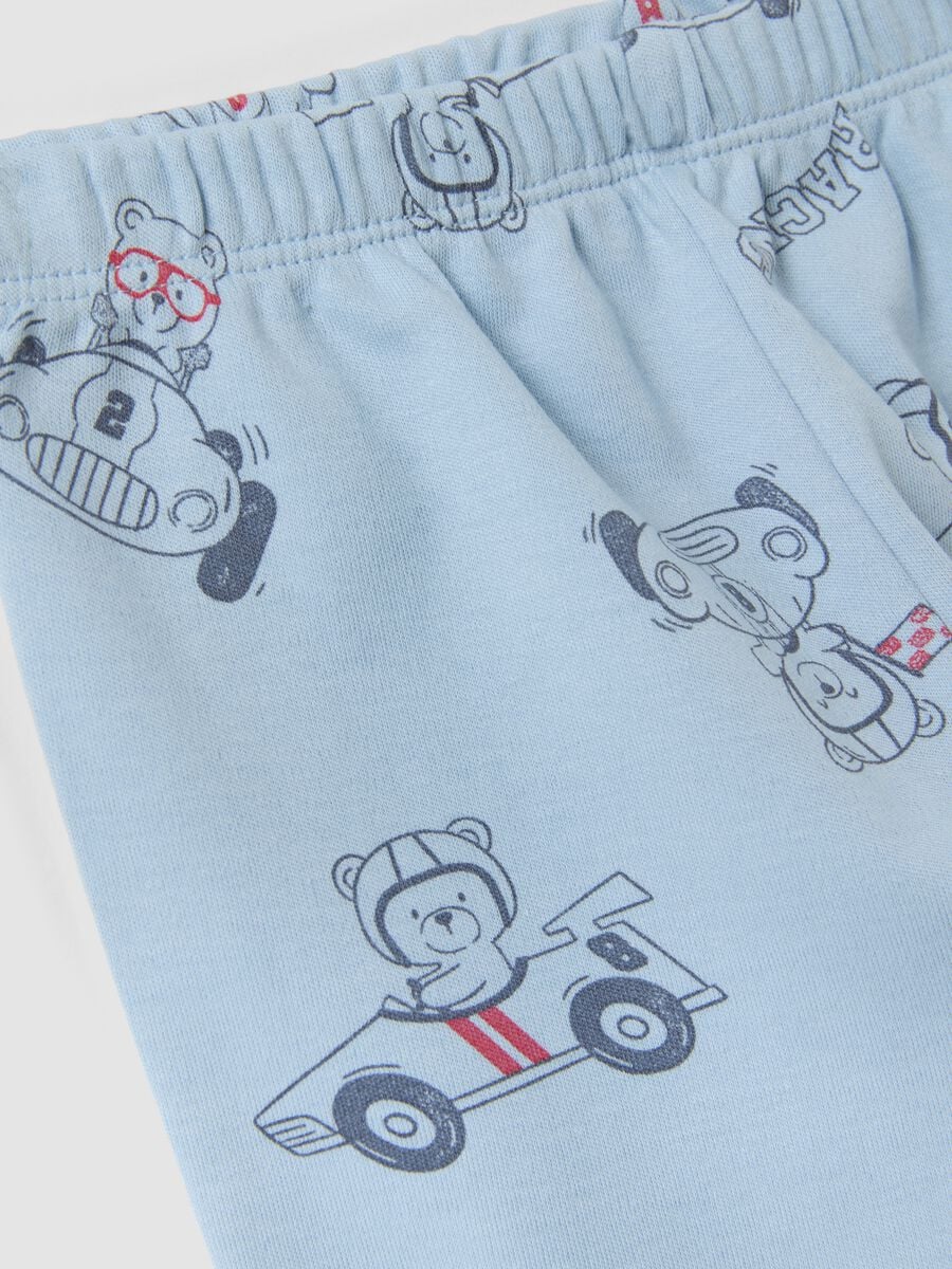 Light blue organic cotton printed pyjamas for baby and toddler_3