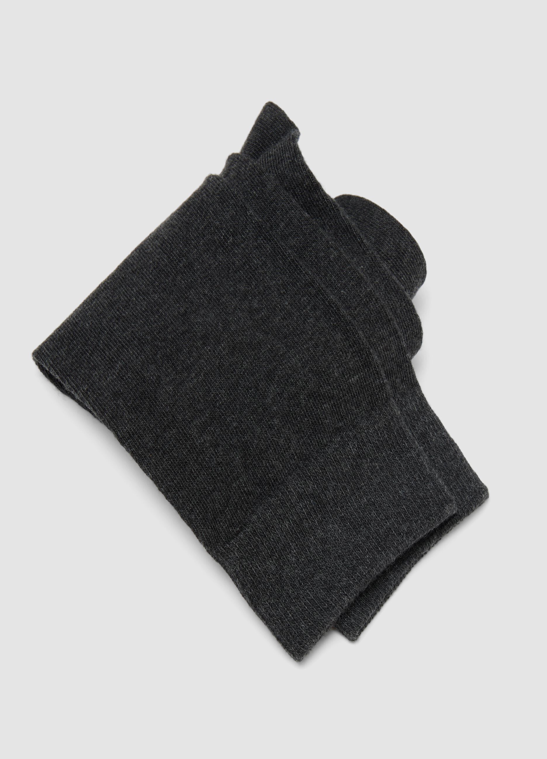 3-pack of long grey socks in stretch organic cotton