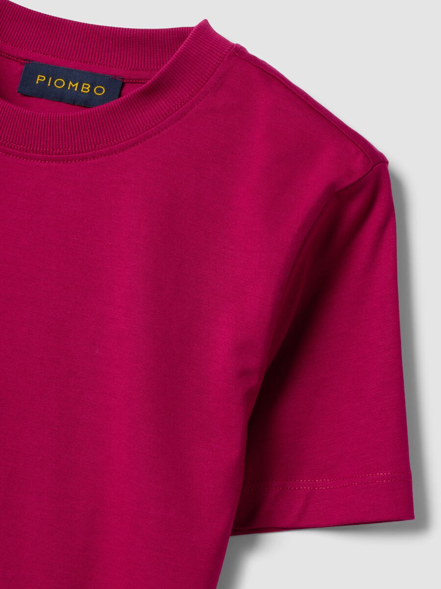 T-shirt girocollo rosa in puro cotone Supima regular fit_5