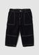 Black carpenter trousers in cotton-viscose blend, comfort fit, for baby boy_0
