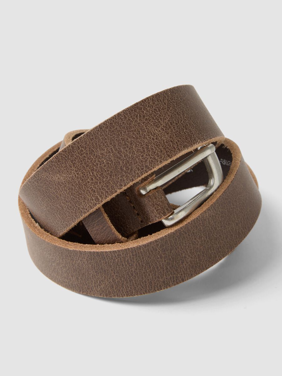 Cintura marrone in vera pelle con fibbia in metallo_2