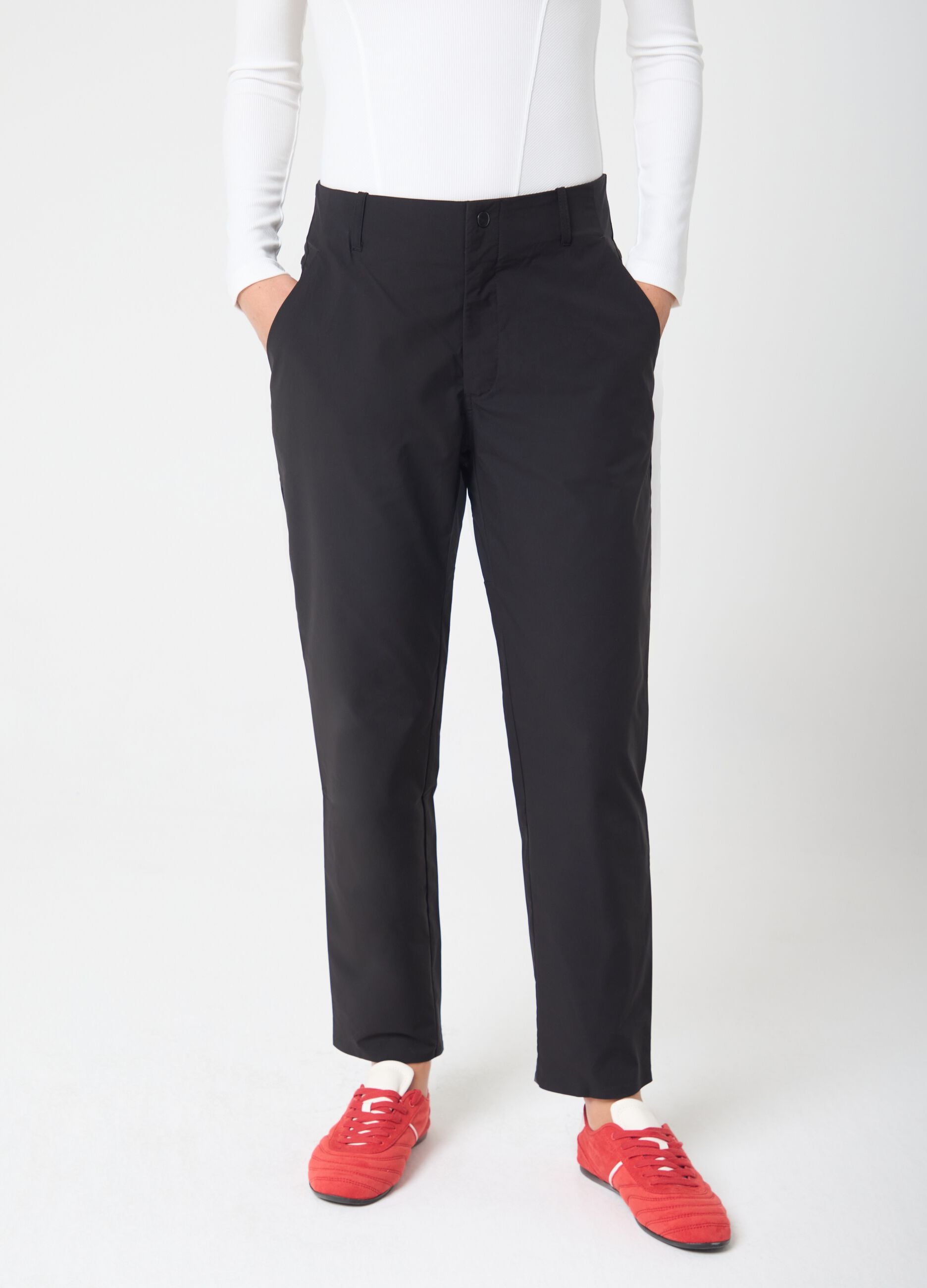 ALTAVIA STUDIO straight-leg technical fabric trousers