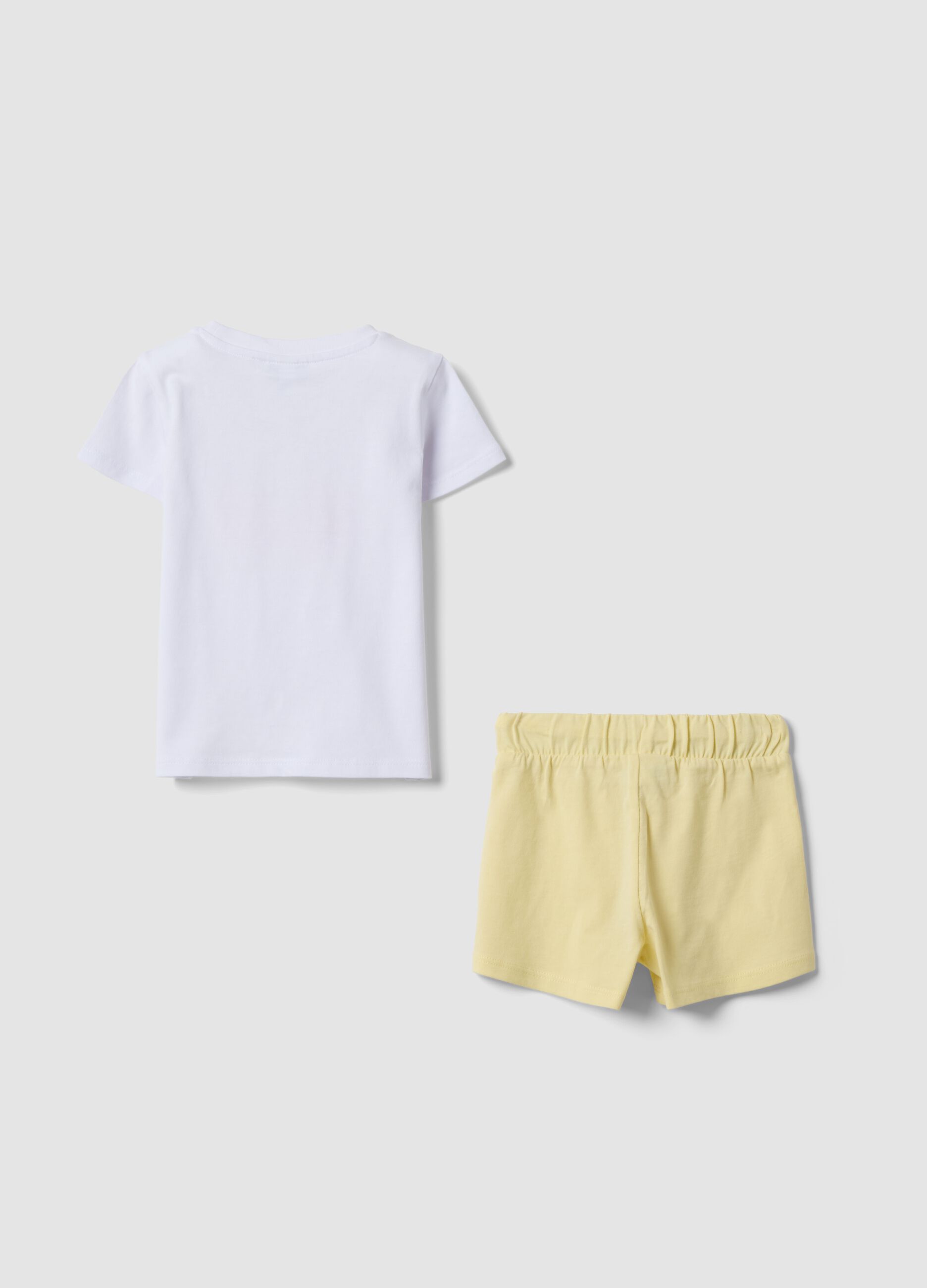 Girls' regular fit multicolour pure cotton t-shirt and shorts set