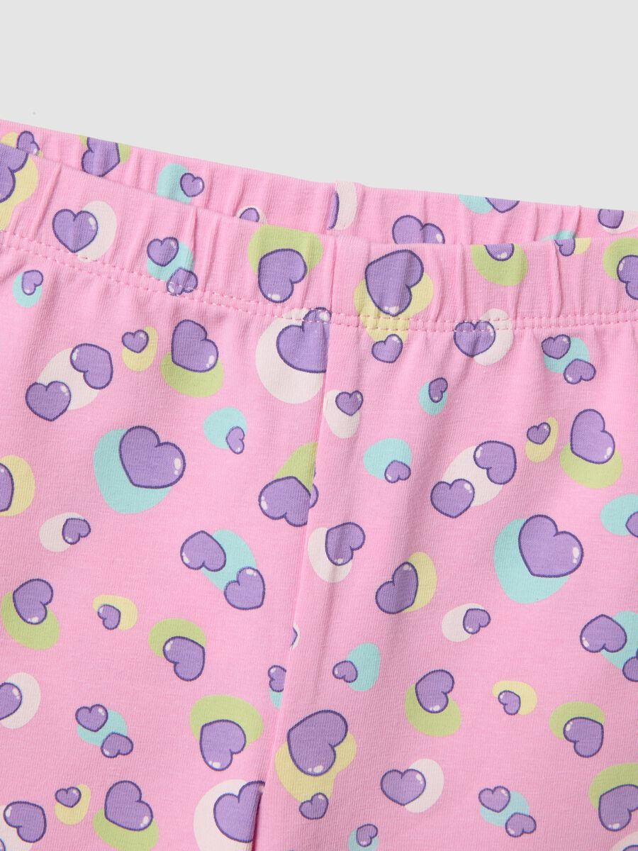 Completo viola in cotone elasticizzato con t-shirt e shorts per bimba regular fit_3