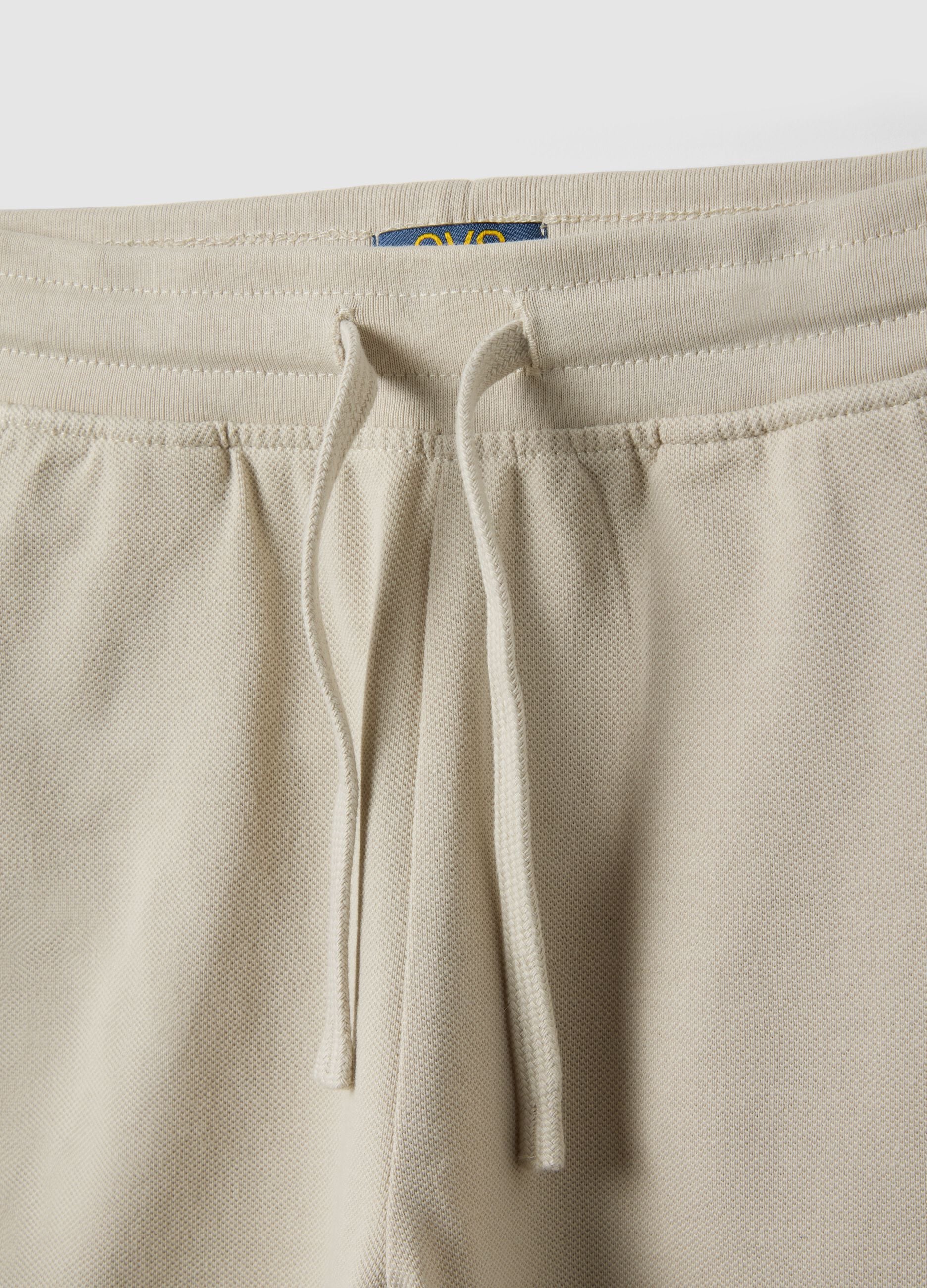 Beige pure cotton shorts for kids regular fit