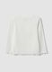 White slim-fit ribbed stretch cotton T-shirt for baby girl_1