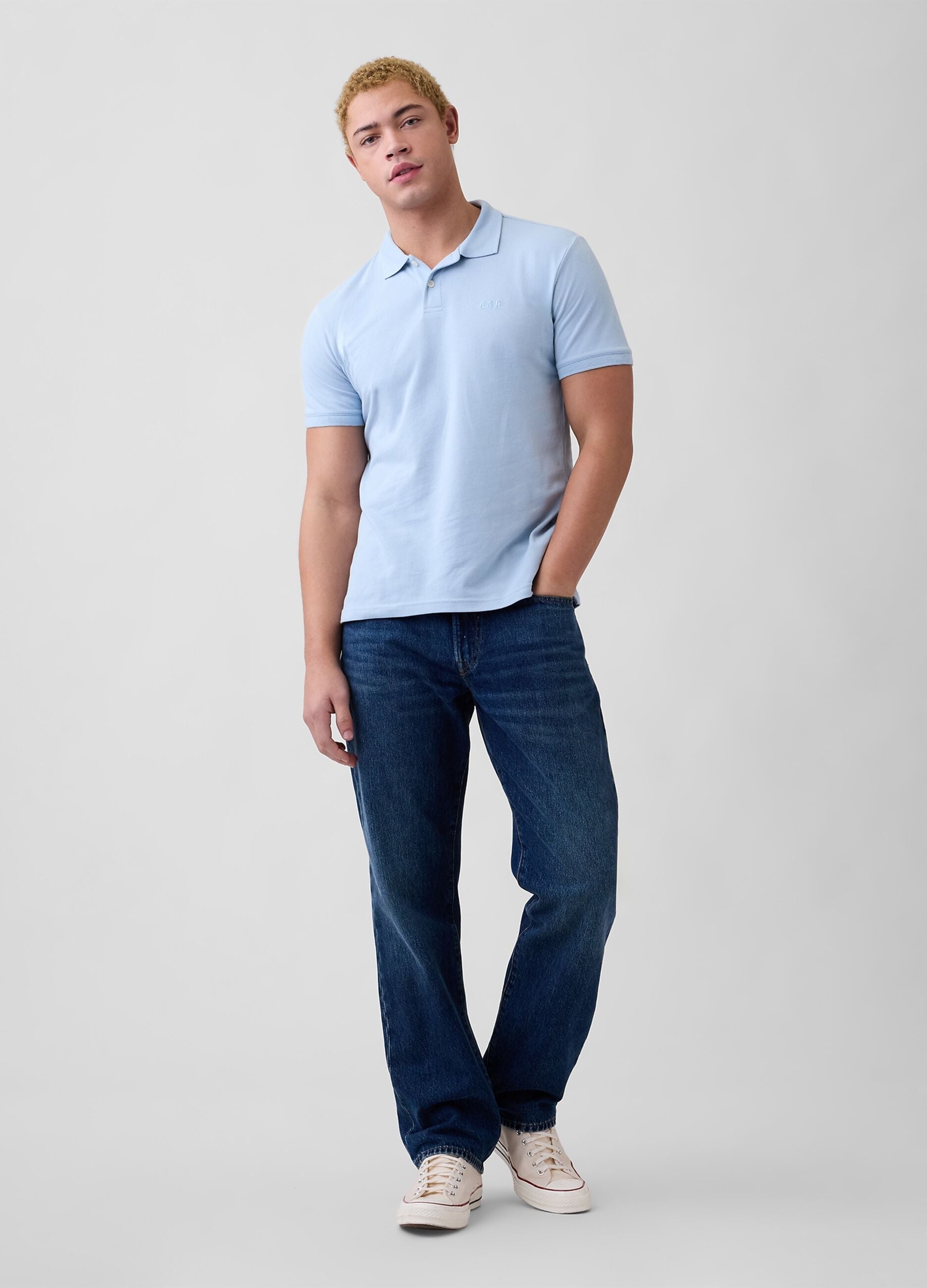 Short-sleeve cotton polo shirt