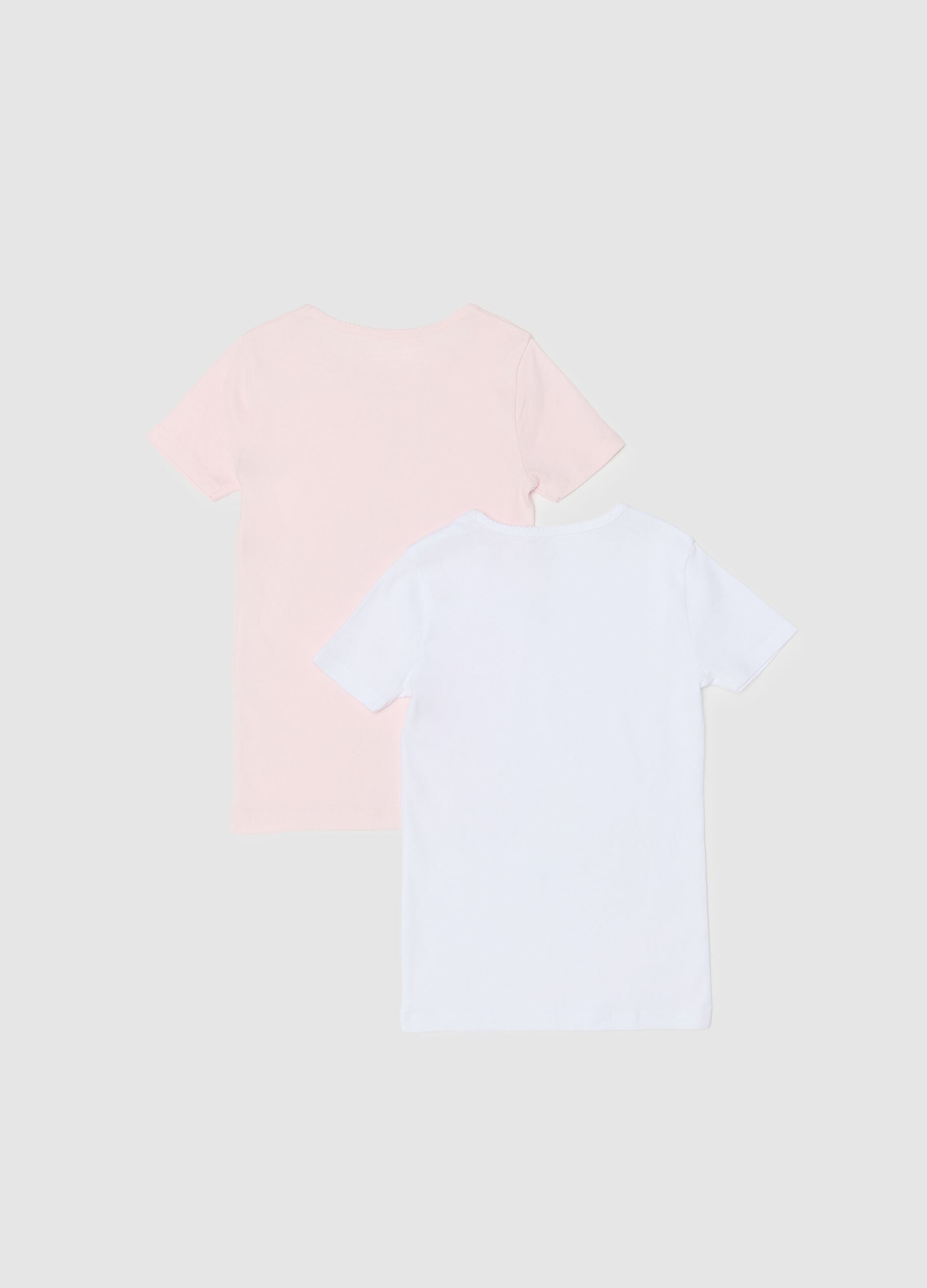 Girls' multicolour t-shirt twin-pack in pure cotton regular fit