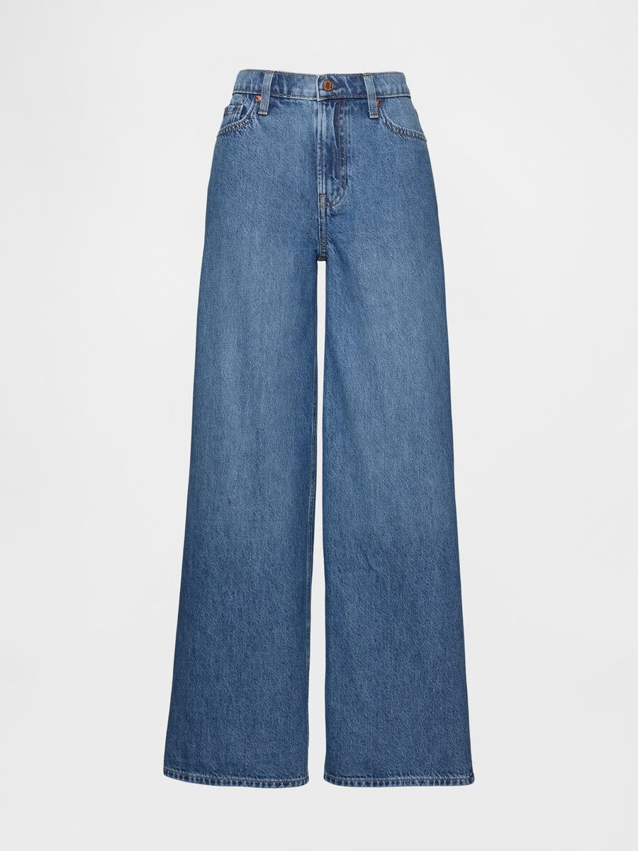 Cotton Flared Denim Trousers_0