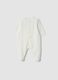White organic stretch-cotton baby sleepsuit with built-in feet and Minnie print_1