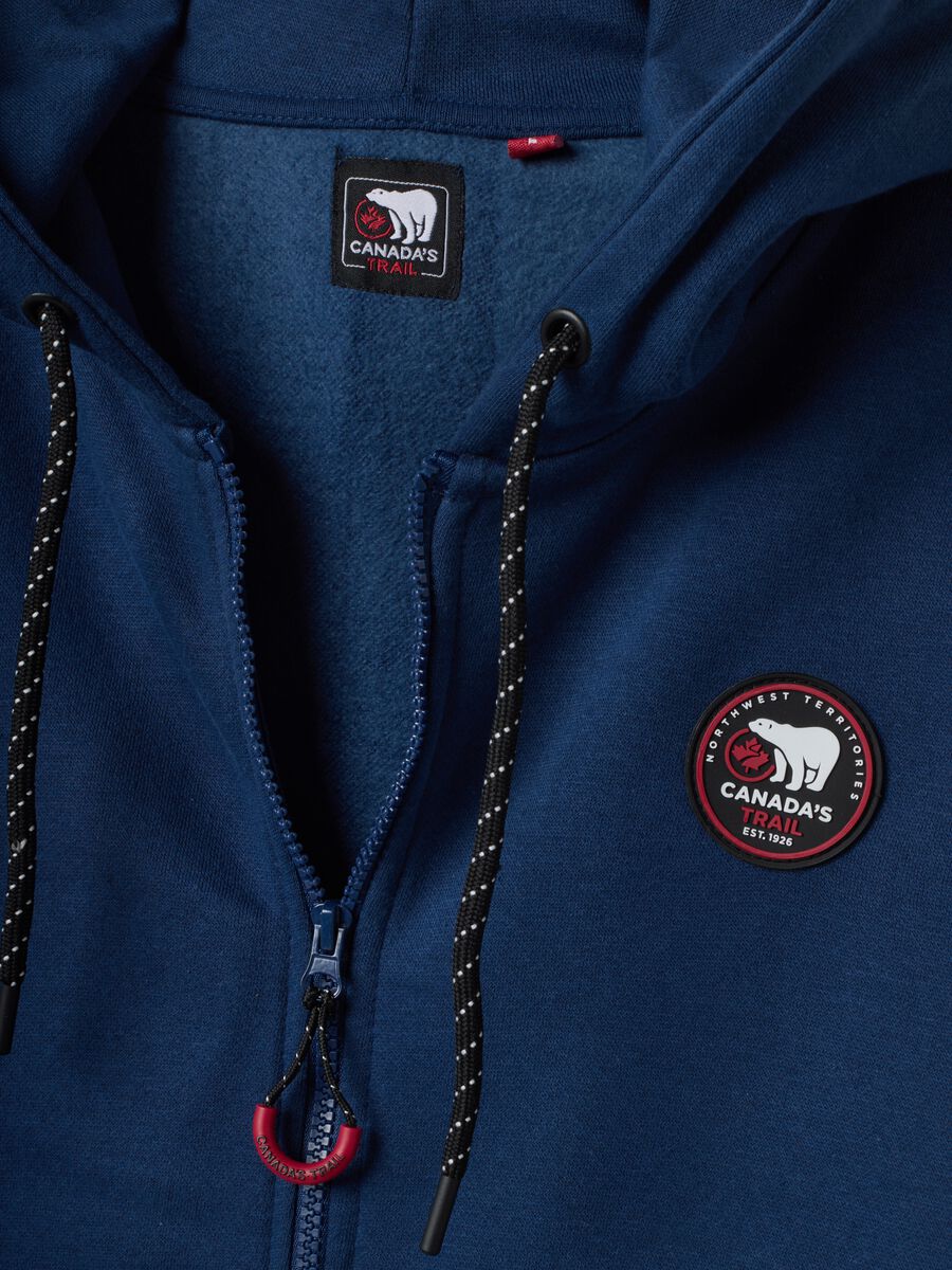 Blue cotton-blend hooded sweatshirt_1