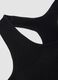 Black stretch microfibre sports bra for girls_2