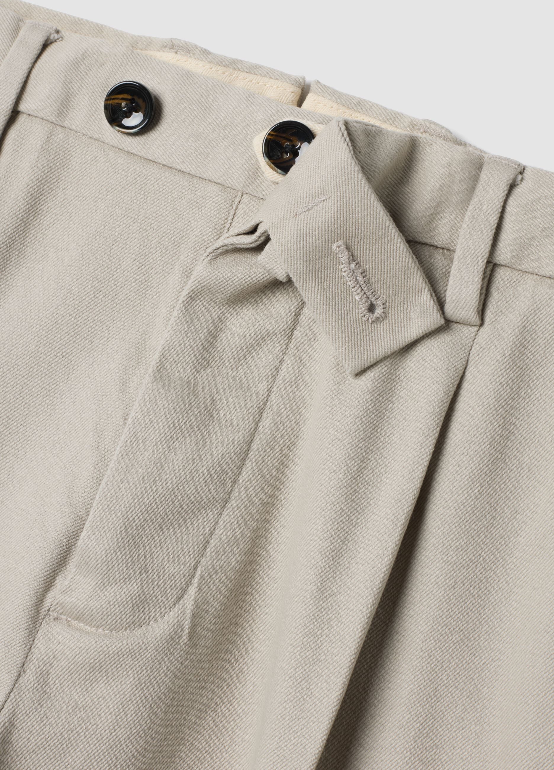 Grey regular-fit stretch cotton chino trousers