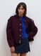 Purple hooded jacket with press-stud fastening_0