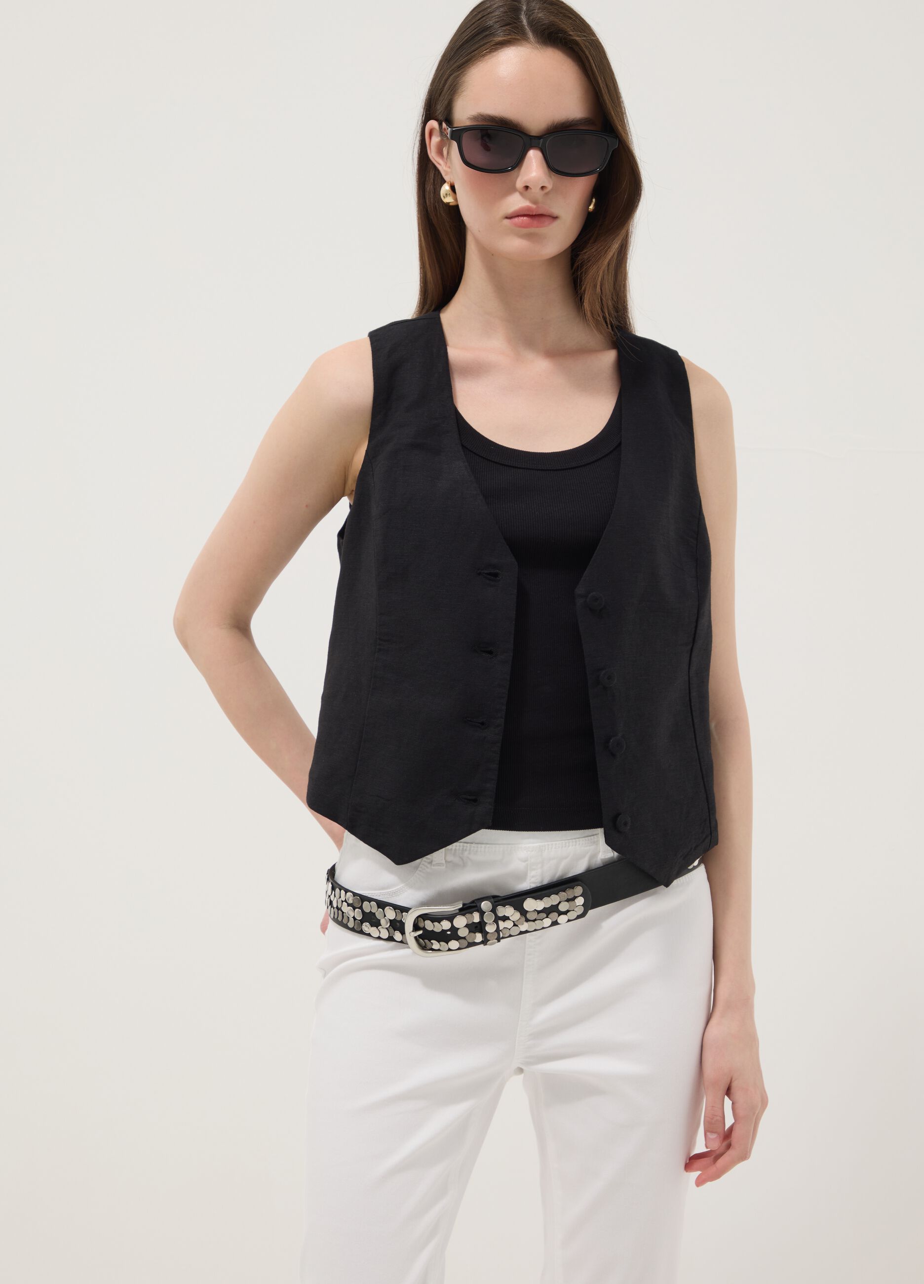 White skinny fit stretch denim cotton blend jeans
